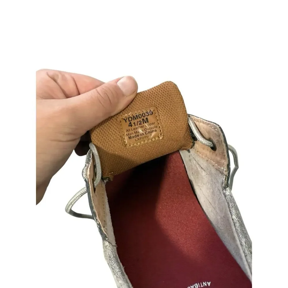 Twisted X Kid's Grey‎ Weave Moc Leather Slip On Flats Youth Size 4.5 M